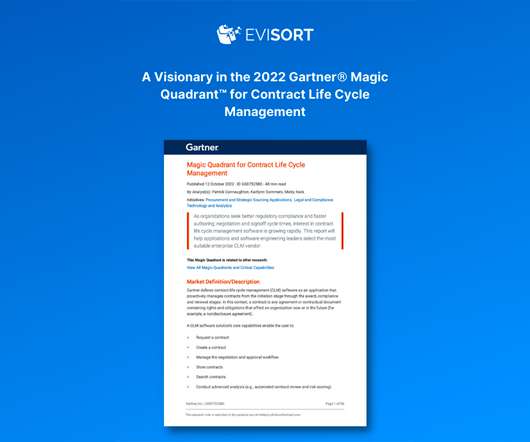 2022 Gartner® Magic Quadrant™ for Contract Life Cycle Management Report